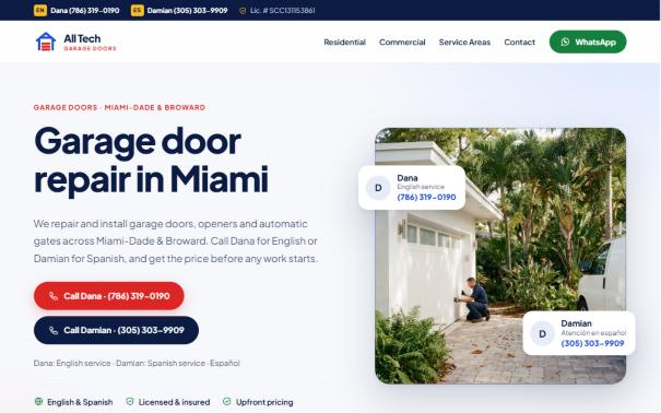 Web de All Tech Garage Doors