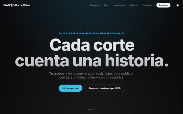 Web de Daviz, edición de video